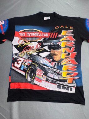 VINTAGE Dale Earnhardt Senior #3 All Over Print Intimidator Nascar Shirt L